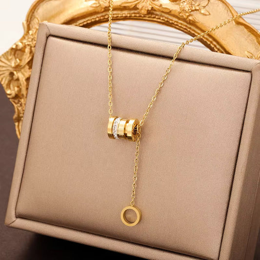 Cylinder Shape  Stainless Steel Necklace